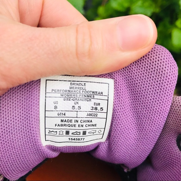 Merrell Brindle Mid Top Select Dry Grip Hiking Trail Shoes US 8 Olive & Lilac - Picture 7 of 11